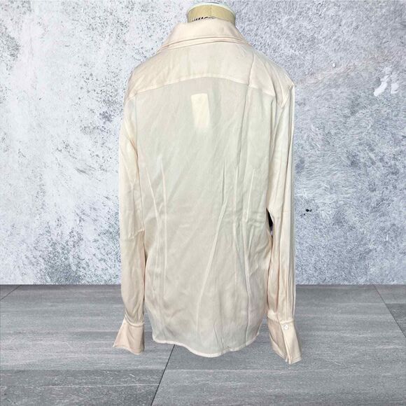 Brooks Brothers Stretch 93% Silk Light Pink Button Down Career Chic NWT Size 8 - Picture 3 of 4